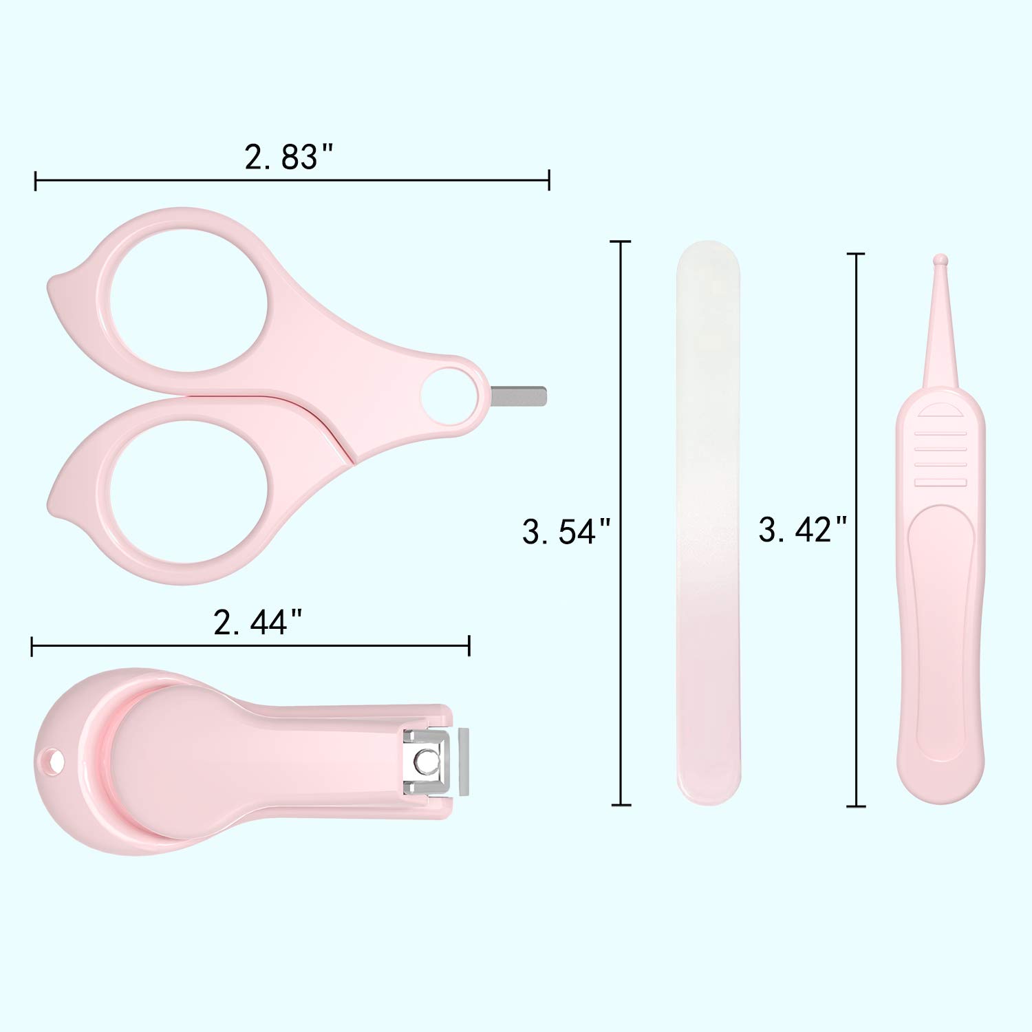 YIVEKO Baby Nail Kit, 4-in-1 Baby Nail Care Set with Cute Case, Baby Nail Clippers, Scissors, Nail File & Tweezers, Baby Manicure Kit and Pedicure kit for Newborn, Infant, Toddler, Kids-Owl Green - Image 2